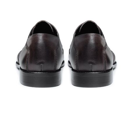반 슬리프 이탈리아 수작업 옥스퍼드 신발, 풀 곡물 가죽 남자 갈색 정식 신발
