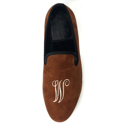 레저 남자 embroidered Velvet Loafers, 로얄 럭셔리 Velvet Slippers