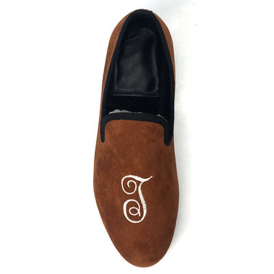 레저 남자 embroidered Velvet Loafers, 로얄 럭셔리 Velvet Slippers