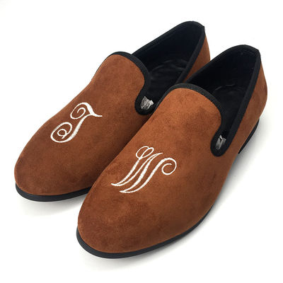레저 남자 embroidered Velvet Loafers, 로얄 럭셔리 Velvet Slippers